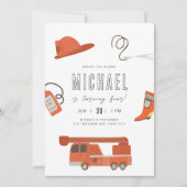 Einladung von Feuerwehrfahrzeugen zum Geburtstag (Vorderseite)