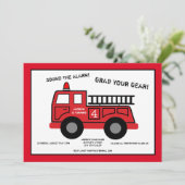 Einladung von Feuerwehrfahrzeugen zur Geburtstagsp (Stehend Vorderseite)