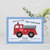 Einladung von Feuerwehrfahrzeugen zur Geburtstagsp (Stehend Vorderseite)