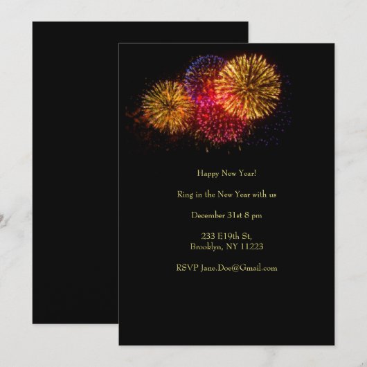 Einladung von Feuerwerkskörpern (Vorne/Hinten)