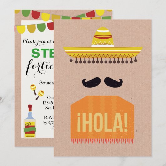 Einladung von Fiesta Birthday (Vorne/Hinten)