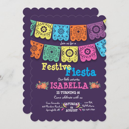 Einladung von Fiesta Flags (Vorne/Hinten)