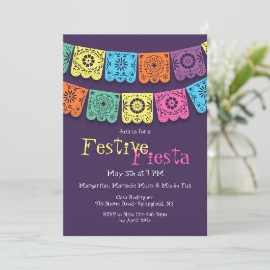 Einladung von Fiesta Flags (Stehend Vorderseite)