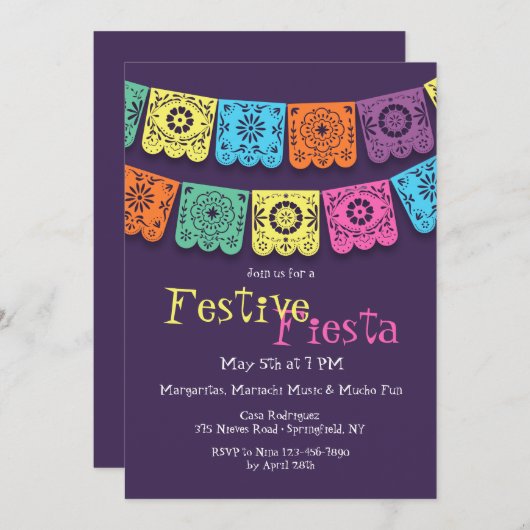 Einladung von Fiesta Flags (Vorne/Hinten)