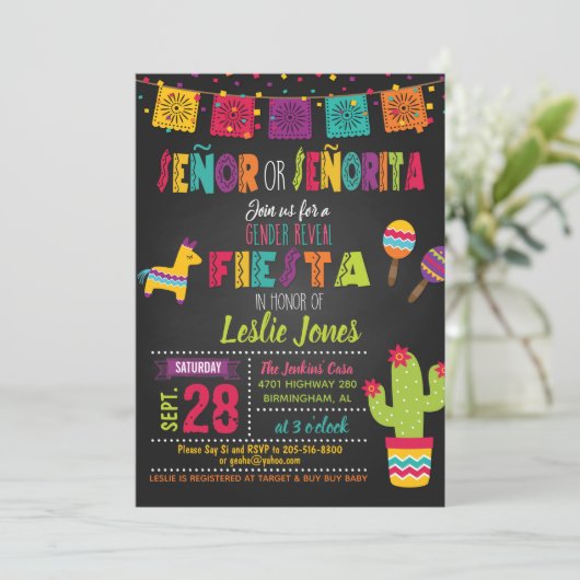 Einladung von Fiesta Gender (Stehend Vorderseite)