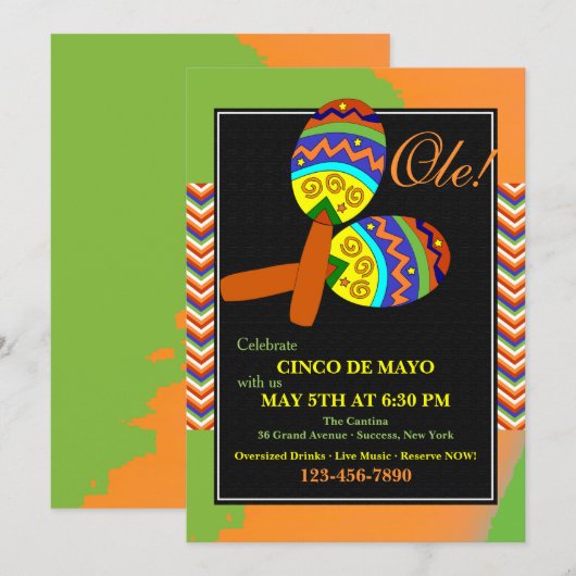 Einladung von Fiesta Maracas (Vorne/Hinten)