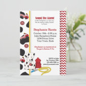 Einladung von Fireman Baby Dusche (Stehend Vorderseite)