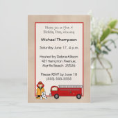 Einladung von Fireman Birthday (Stehend Vorderseite)