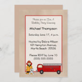 Einladung von Fireman Birthday (Vorne/Hinten)
