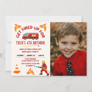 Einladung von Fireruck Birthday Party Foto