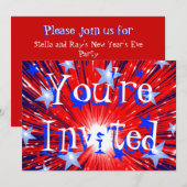 Einladung von Firework Red White Blue "Party" (Vorne/Hinten)