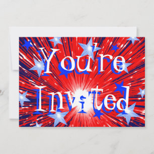 Einladung von Firework Red White Blue "Party"