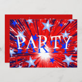Einladung von Firework Red White Blue "Party" (Vorne/Hinten)