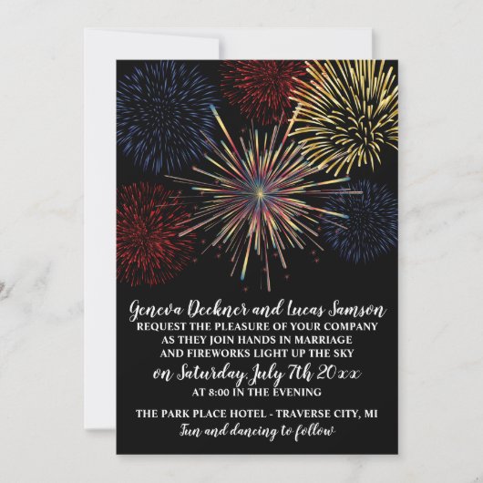 Einladung von Fireworks Sky Amerikanische Unabhäng (Vorderseite)