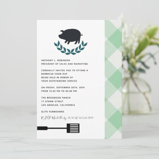 Einladung von Firmengrills (Stehend Vorderseite)