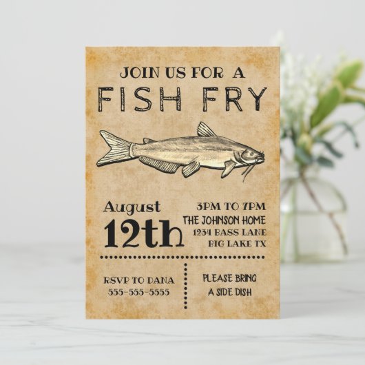 Einladung von Fischen (Stehend Vorderseite)