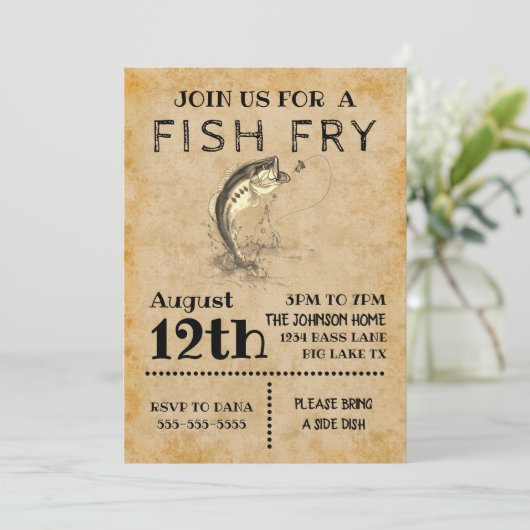 Einladung von Fischen (Stehend Vorderseite)