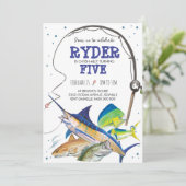 Einladung von Fischen zum Geburtstag (Stehend Vorderseite)