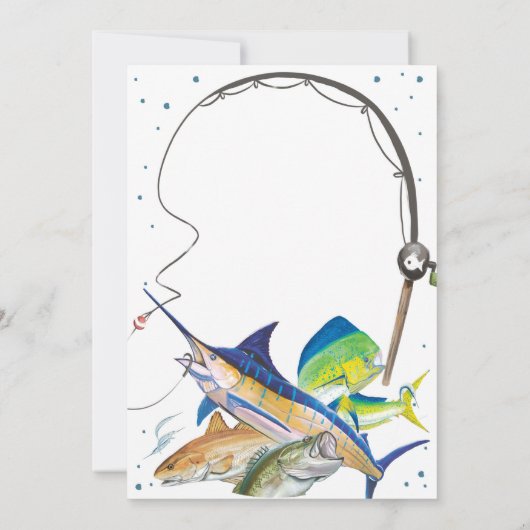 Einladung von Fischen zum Geburtstag (Rückseite)