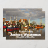 Einladung von Fischerbooten im Hafen (Vorne/Hinten)