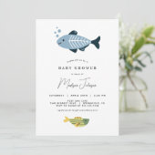 Einladung von Fish Baby Shower (Stehend Vorderseite)