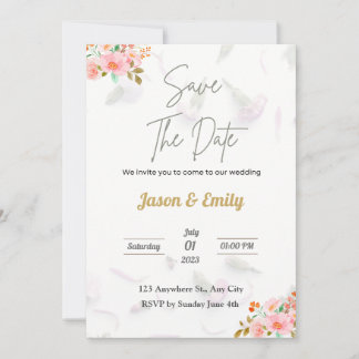 Einladung von Flora Pink zur Hochzeit - Save the D