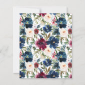 Einladung von Floral Brautparty Navy Blue Burgundy (Rückseite)