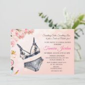 Einladung von Floral Lingerie Bridal Dusche (Stehend Vorderseite)