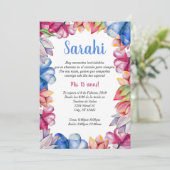 Einladung von Floral Quinceanera (Stehend Vorderseite)