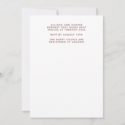 Einladung von Floral Wreath (Rückseite)