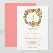 Einladung von Floral Wreath (Vorne/Hinten)