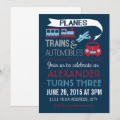 Einladung von Flugzeugen, Zügen und Automobilen (Vorne/Hinten)