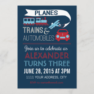 Einladung von Flugzeugen, Zügen und Automobilen