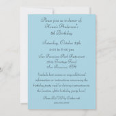 Einladung von Flugzeugen zur Geburtstagspartei (Rückseite)