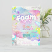 Einladung von Foam Birthday (Stehend Vorderseite)