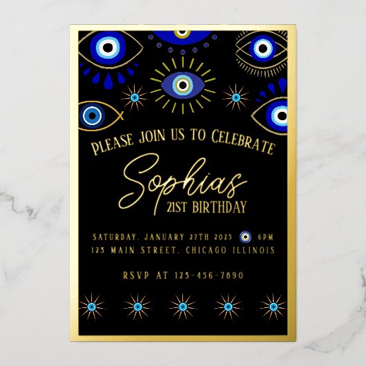 Einladung von Fohlen - böses Auge (Vorderseite)