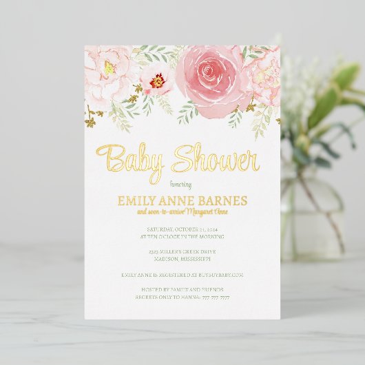 Einladung von Foil Baby Shower (Stehend vorne)