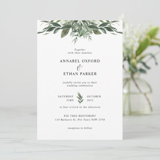 Einladung von Foliage Leaf (Stehend Vorderseite)