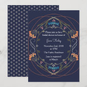 Einladung von Folk Blume mit Marine (Vorne/Hinten)