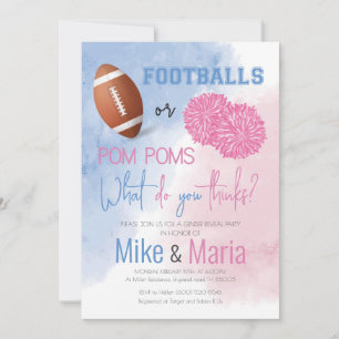 Einladung von Football oder Pom Poms