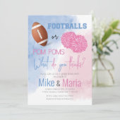 Einladung von Football oder Pom Poms (Stehend Vorderseite)