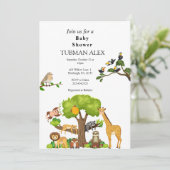 Einladung von Forest Animals Baby Dusche (Stehend Vorderseite)