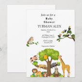 Einladung von Forest Animals Baby Dusche (Vorne/Hinten)
