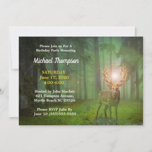 Einladung von Forest Deer zum Geburtstag (Vorderseite)