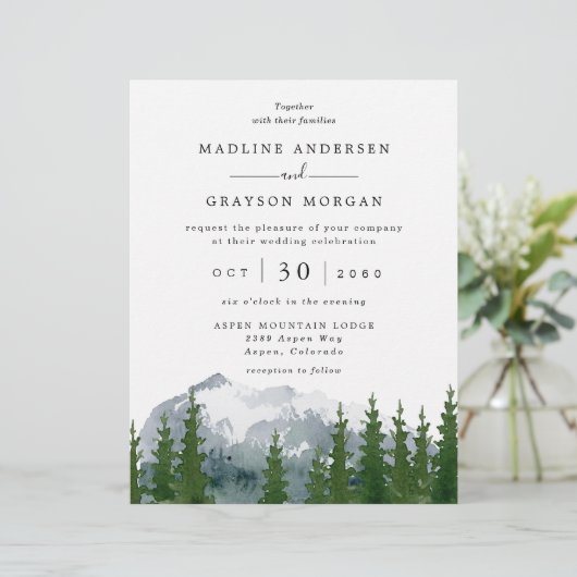 Einladung von Forest Mountain (Stehend Vorderseite)