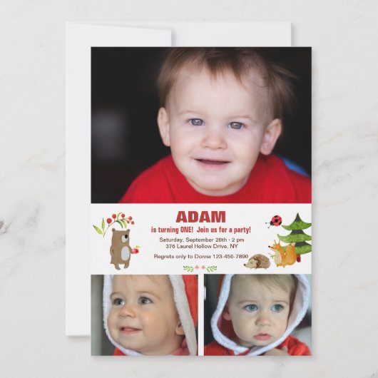 Einladung von Forest Pals Foto (Vorderseite)