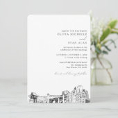 Einladung von Fort Worth Wedding Skyline (Stehend Vorderseite)