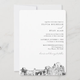 Einladung von Fort Worth Wedding Skyline