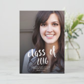 Einladung von Foto-Abschluss mit Handschrift (Stehend Vorderseite)