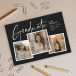 Einladung von Foto Collage Abschluss für Budgetskr<br><div class="desc">Ein Budget Script Foto Collage Abschluss Einladung mit handgeschriebenem Schriftart und 3 Fotos auf der Vorderseite mit Namen und Abschluss Details. Die Rückseite hat 2 Fotos und Party Details. Klicken Sie auf die Schaltfläche Bearbeiten,  um dieses Design anzupassen.</div>